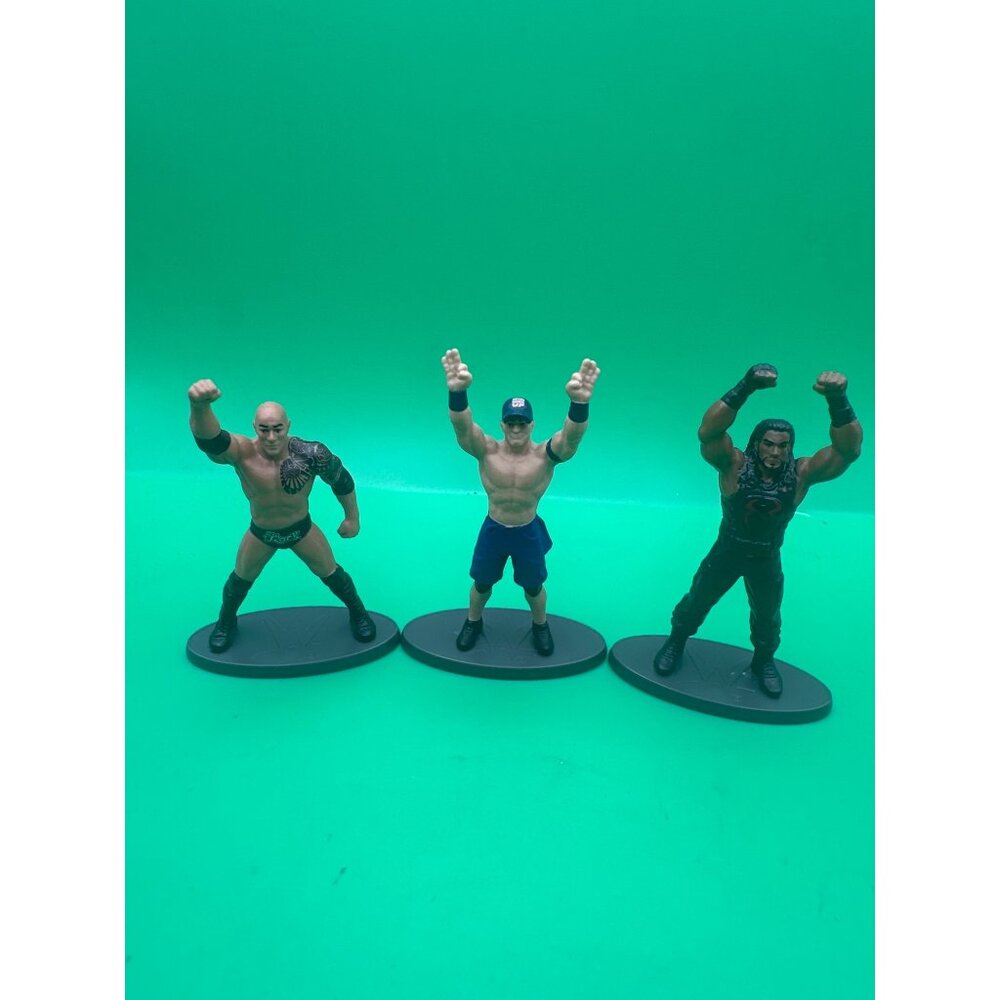 WWE 2019 Mattel Action Figures Set Of 3: The Rock John Cena‎ & Roman Reigns